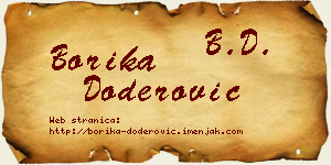 Borika Doderović vizit kartica